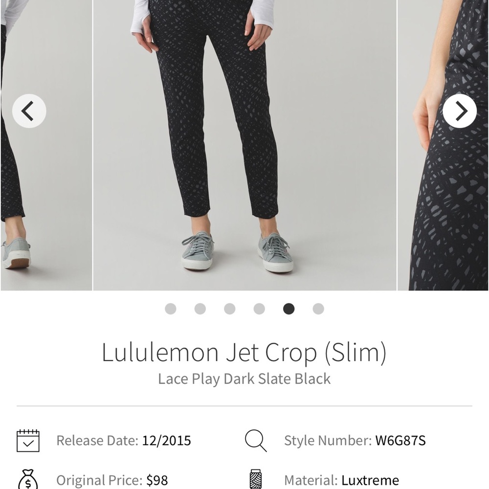 lululemon athletica Jet Crop Slim Pants - Dark Slate Black